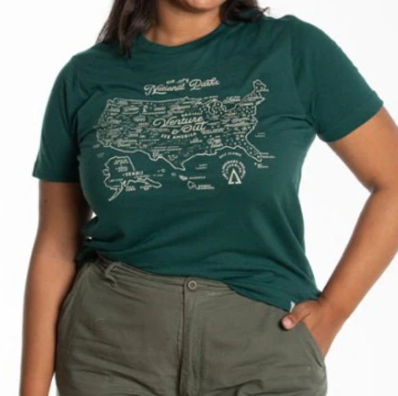🌿 National Park Service Map T-shirt, unisex, size Medium - Picture 3 of 5